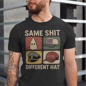 Same Shit Different Hat Graphic T-Shirt – Political Satire Protest Tee